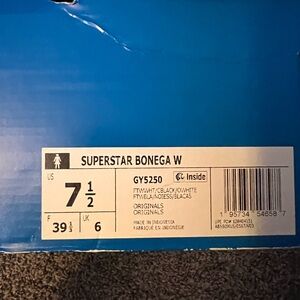 Adidas Superstar Bonega W Black and White Sneakers- Platform